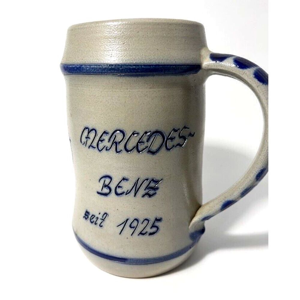 Mercedes Benz Hand Thrown Salt Glaze MUG Tankard STEIN Gebr. Conrady 7" Vtg RARE